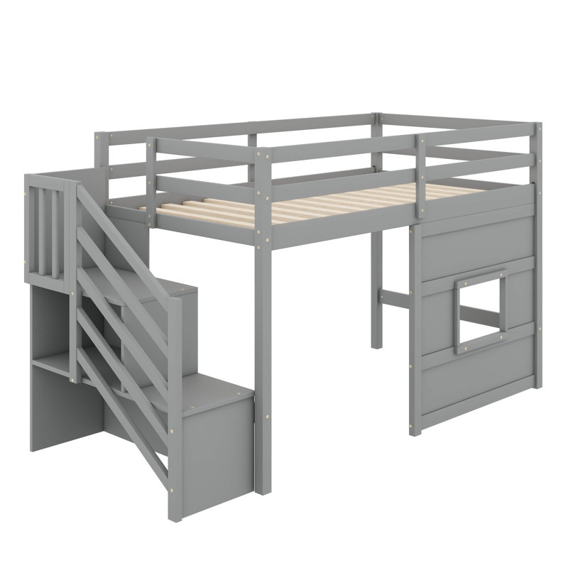 Jennylee Kids Twin Loft Bed, Gray