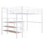 Lit mezzanine double en métal avec bureau et échelle de rangement latérale-860646969