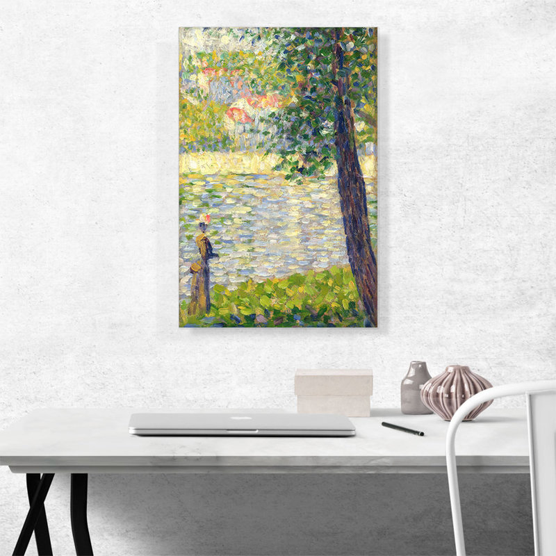 «The Morning Walk» par Georges Seurat - reproduction d'art sur toile tendue, H 26 po x l 18 po x 1,5 po