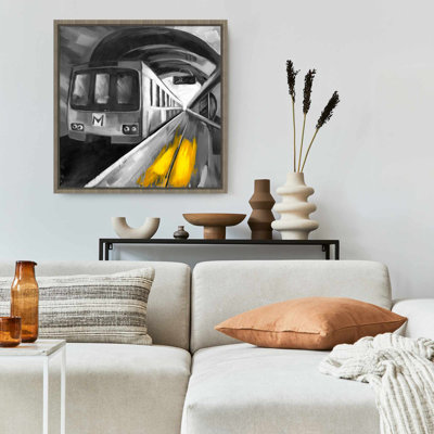 Toile train urbain | Art industriel encadré