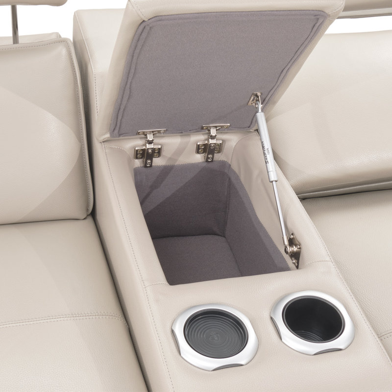 Mia Bella 78'' Recessed Arm Reclining Loveseat, Light Gray