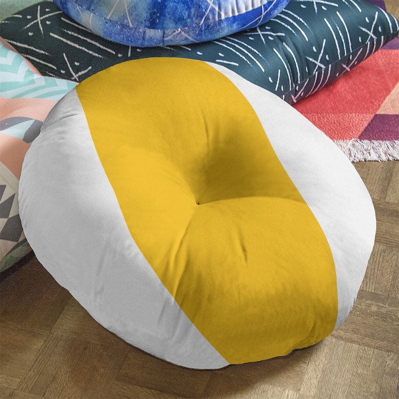  Coussin de sol touffeté, 26 po x 26 po, Orang/White