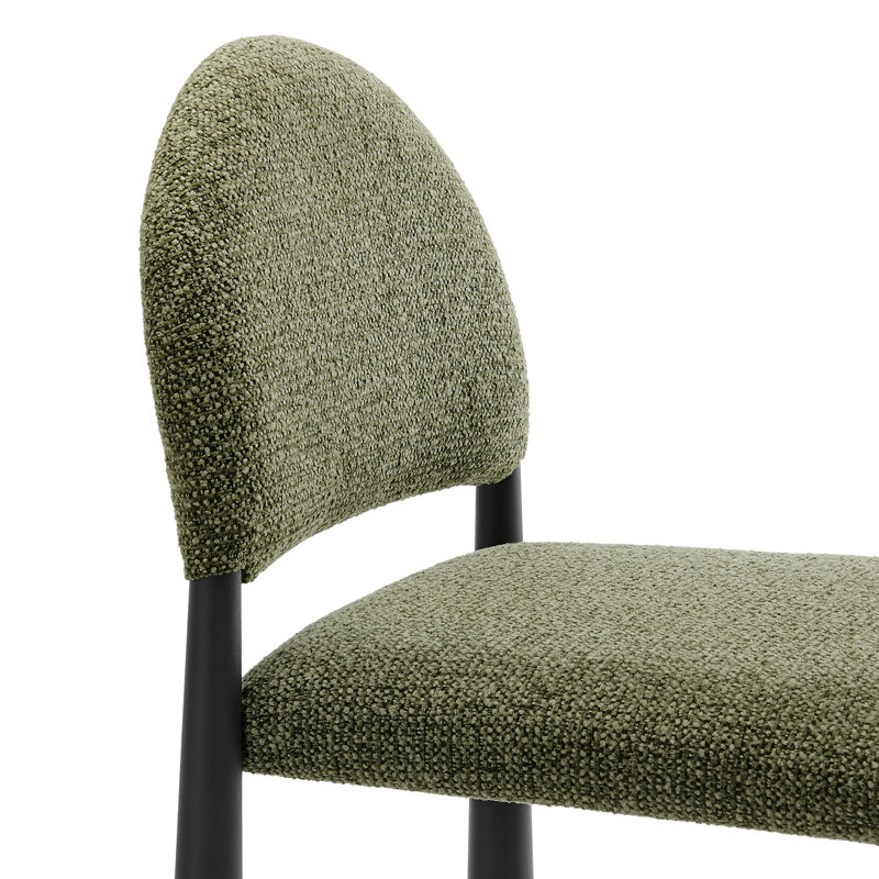 Hayley Upholstered Fabric Counter Stool, Black, Leaf