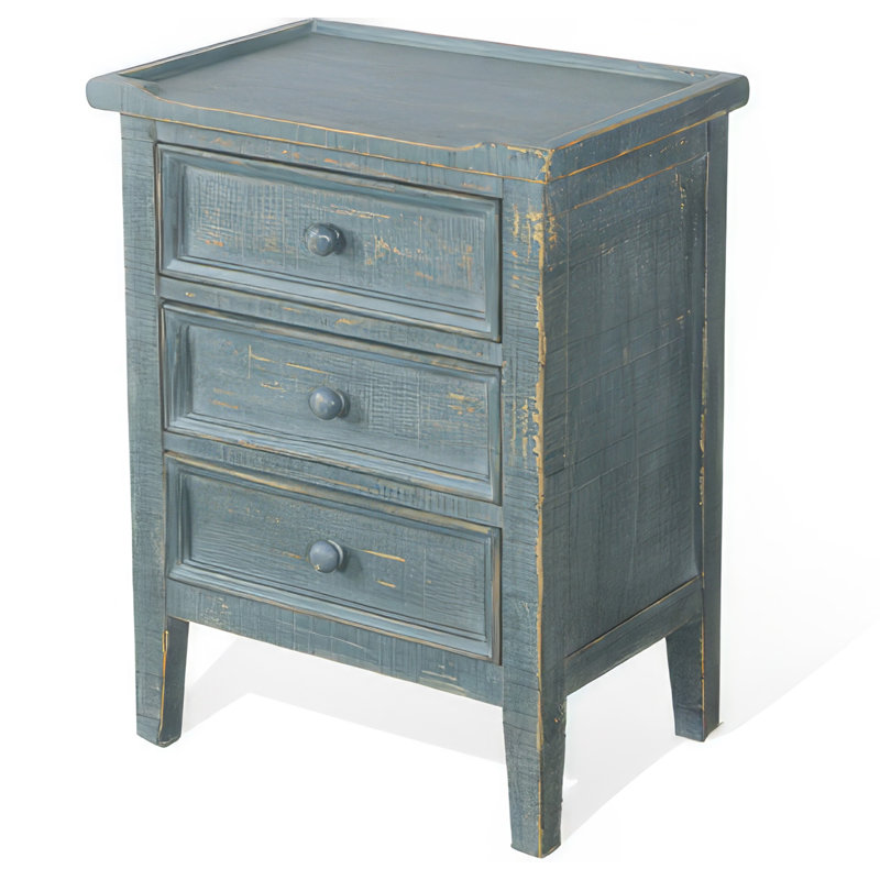 Komor Solid Wood End Table, Sea Grass