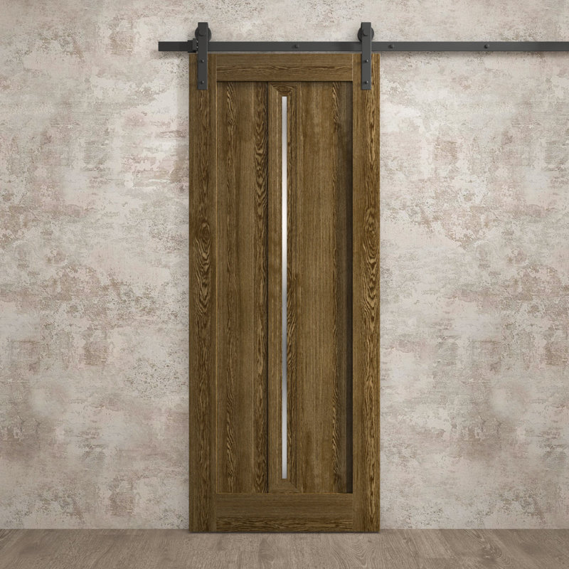 Modern Barn Door | Ego 5014 | Rail Track Heavy Hardware Set | Solid Panel Interior Doors, Marble Oak, 18'' x 80''