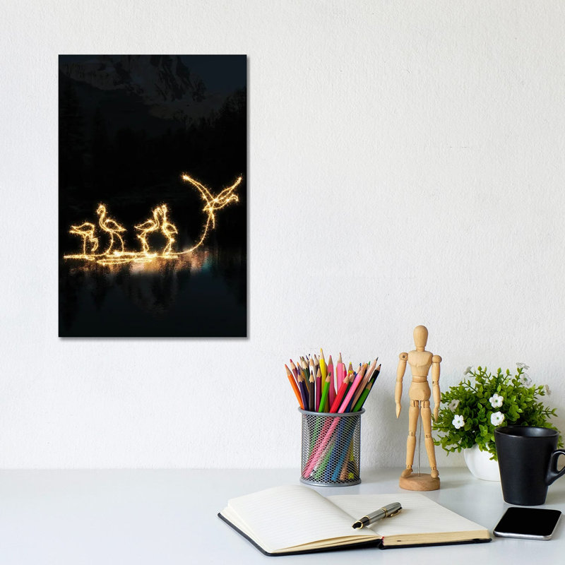 Flamingo II by Gab Fernando - No Frame Gallery-Wrapped Canvas Giclée on Canvas, 30.48cm H x 20.32cm W
