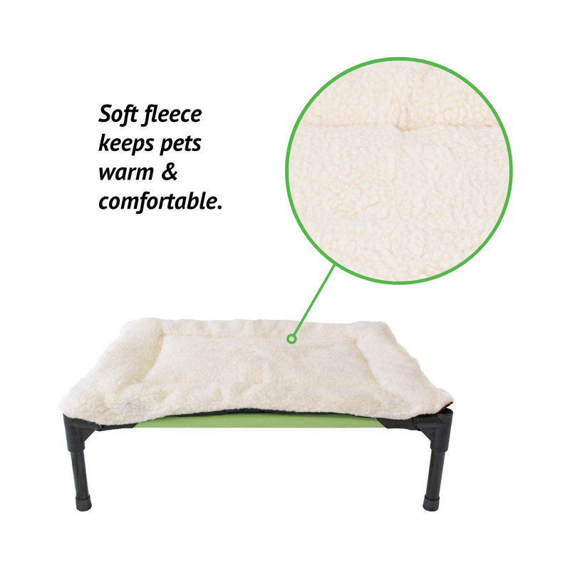 Small White Microfleece Topper for Elevated Dog Cot