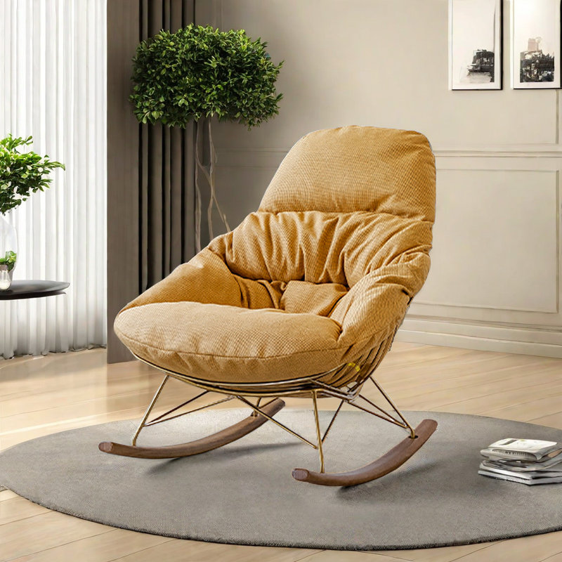 Chaise berçante élégante et pratique, Jaune