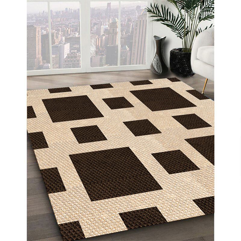 Tapis 100% à motifs lavables à la machine 2989 Pat2305-ORG, Carré 6 pi