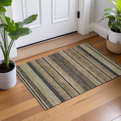 Machine Washable Indoor/Outdoor Lockway ACN2427 Stripes Rug