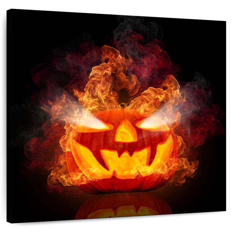 Lelend Flaming Jack O Lantern, 24" H x 24" W