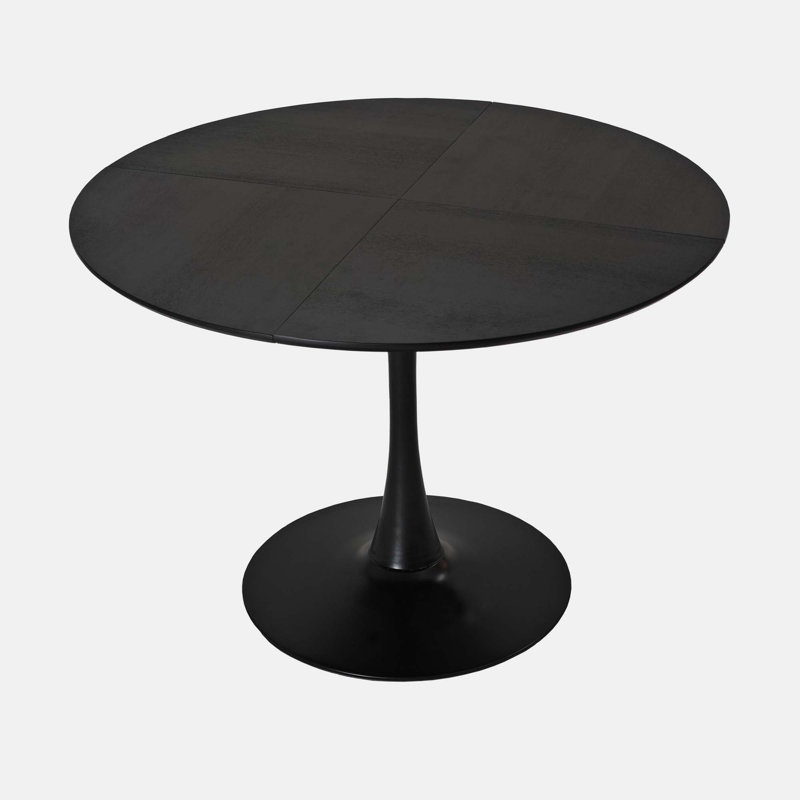 VEMSTKOJ Modern Round Dining Table,Four Patchwork Tabletops With Color Solid Wood Grain Table Top,Metal Base Dining Table, End Table Leisure Coffee Table