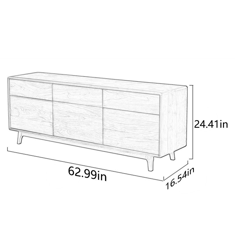 Armoire latérale tout en bois massif