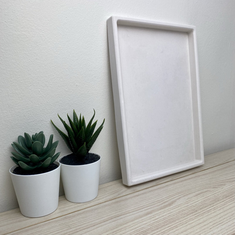 Bradman Rectangle Decorative Tray, White