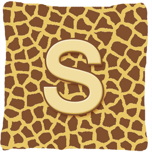 Coussin décoratif intérieur/extérieur initial monogramme giraffe, S