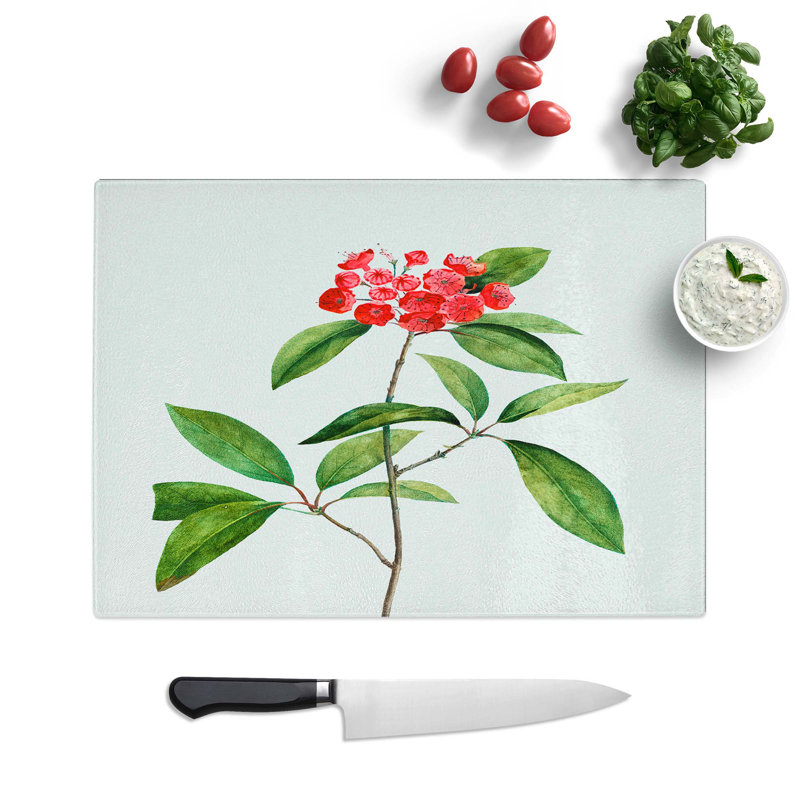 Glass Mountain Laurel Tree Flowers by Pierre-Joseph Redoute Chopping Board, 39 cm W x 28.5 cm L