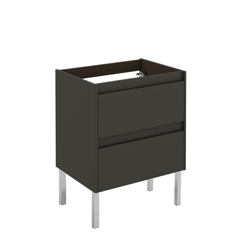 Glossy Anthracite 23.4" Freestanding Single Bathroom Vanity Base