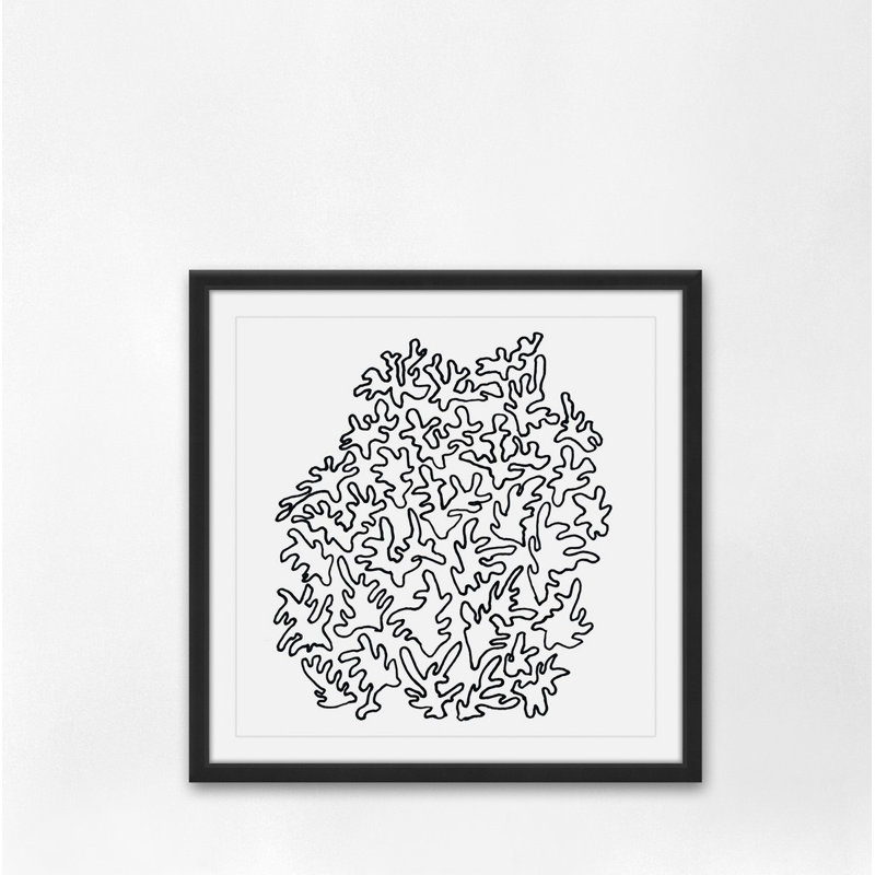 « scribbles », reproduction d’art encadrée, H 32 po x l 32 po