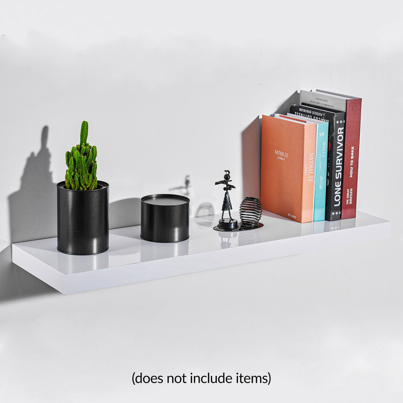 Balwinder Floating Shelf, 3.8cm H x 110cm W x 23.5cm D, White