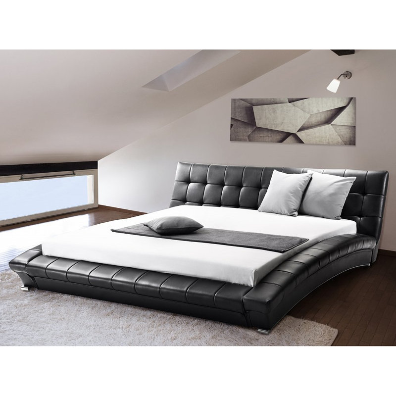 Upholstered Bed, European Kingsize (160 x 200 cm), Black