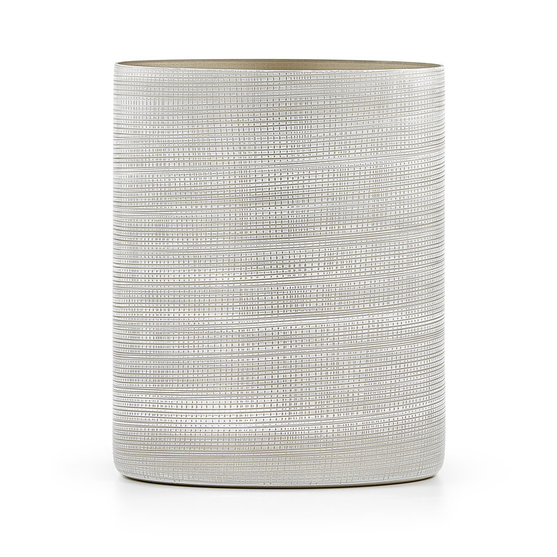 Glass Open Waste Basket - 3 Gallons, Platinum