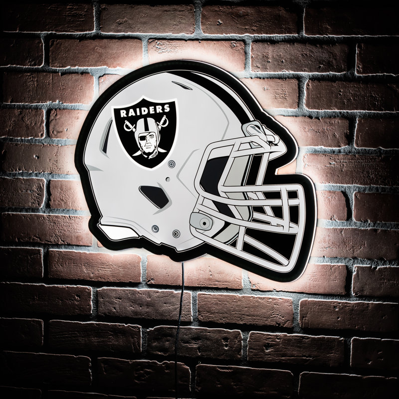 Enseigne murale lumineuse NFL à DEL pour casque, Raiders de Las Vegas