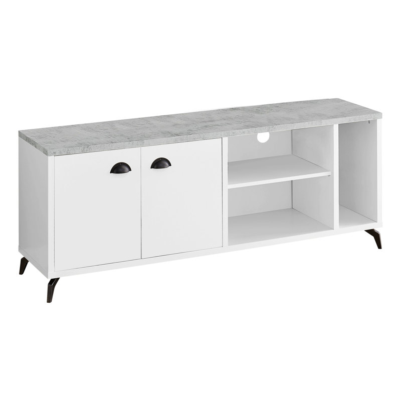 Meuble télé, meuble multimédia, meuble de rangement avec tablette de rangement pour la maison, Blanc