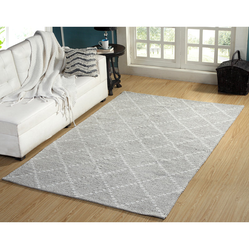 Tapis de zone argenté handwoven Collinsworth, Rectangle 8 pi x 11 pi