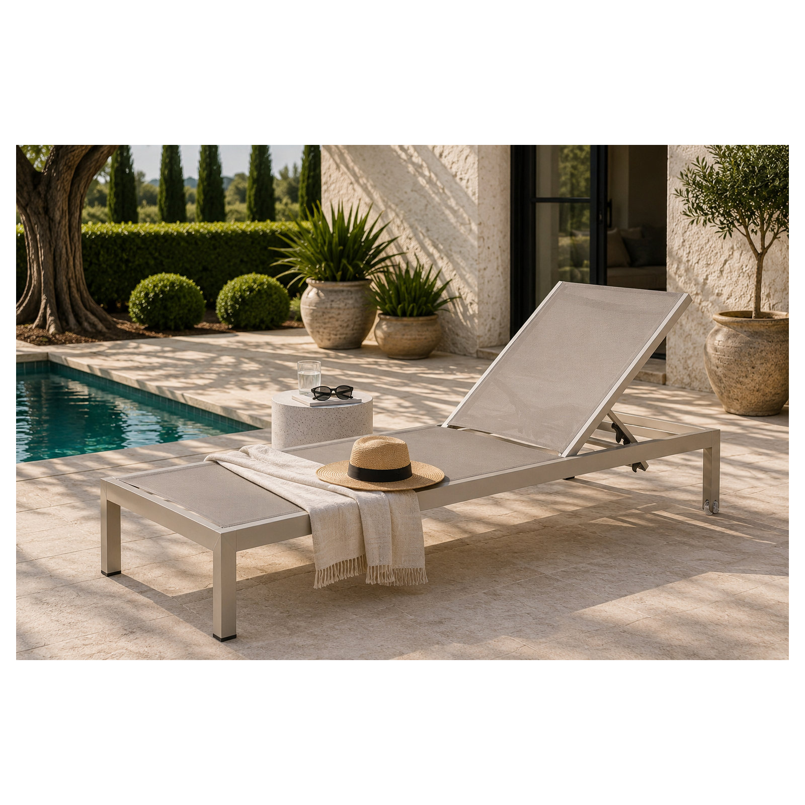 Aynura 76" Long Reclining Single Chaise, Gray