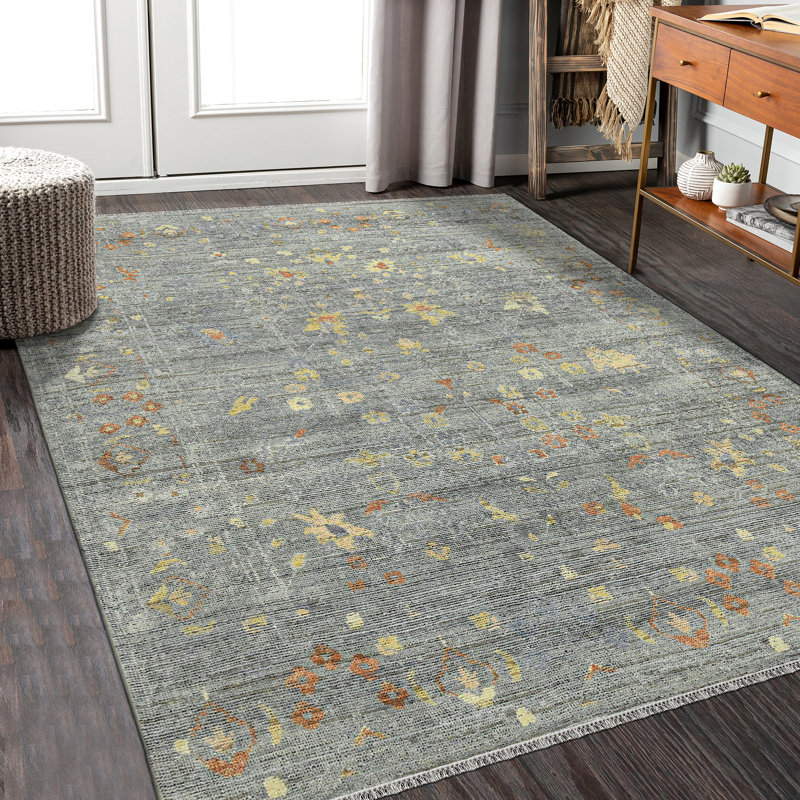 Jwell Wool Floral Indoor Rug, Rectangle 8' x 10'
