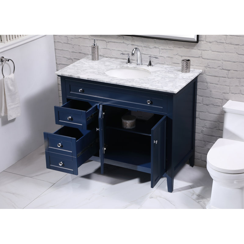 Ensemble de meuble-lavabo simple 42 po Ain, bleu