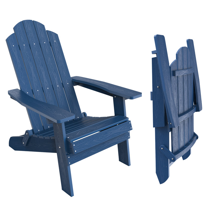 Our Store Outdoor Adirondack Chair, Navy Blue