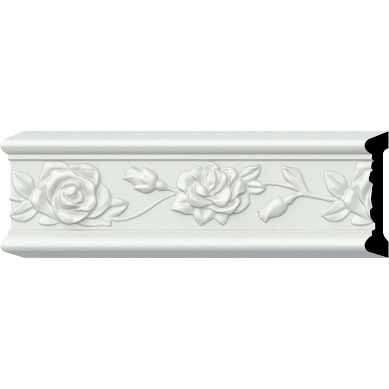 3 7/8"H x 3/4"P x 94 1/2"L, (9 5/8" Repeat), Running Rose Chair Rail (8-Pack)