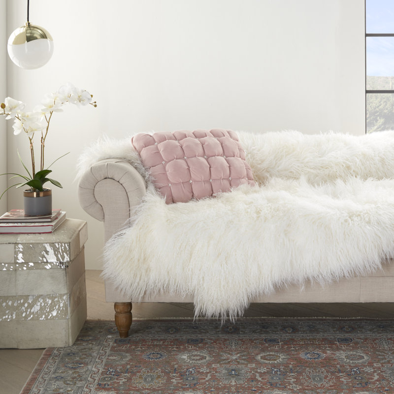 Buttons Throw Pillow, Rose