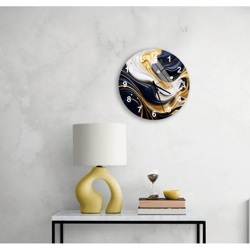 Horloge murale en verre trempé, Blanc
