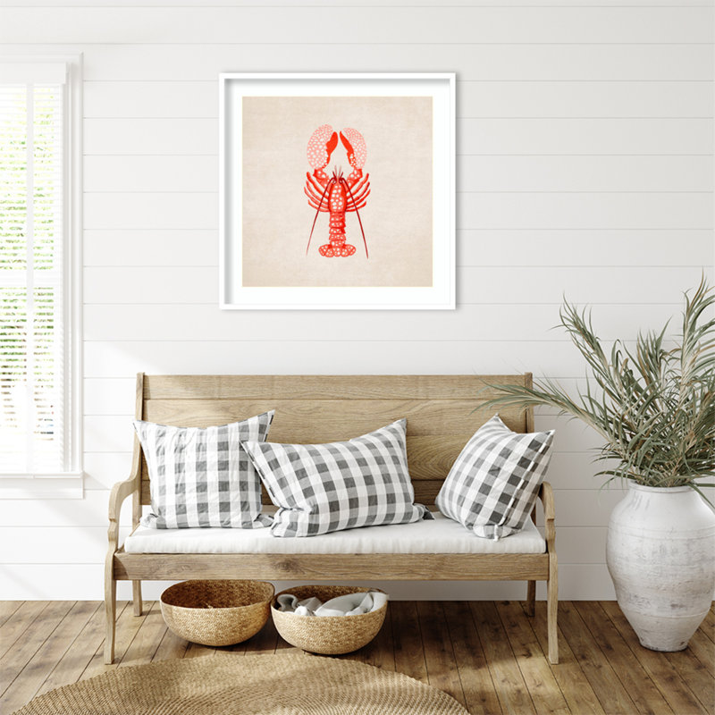 Impression sur bois avec istakoz par Emel Tunaboylu, Blanc, H 33 po x l 33 po