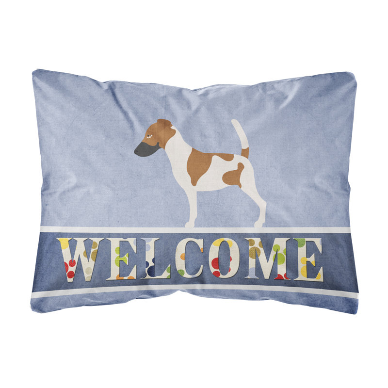 Coussin intérieur / extérieur Smooth Fox Terrier Welcome