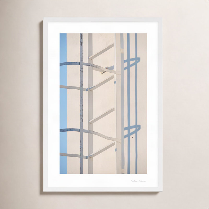 SV02009_White Fragments From Greece 3 By Svetlana Smirnova - Framed Wall Art, White Framed, 38" H x 26.5" W x 1.25" D
