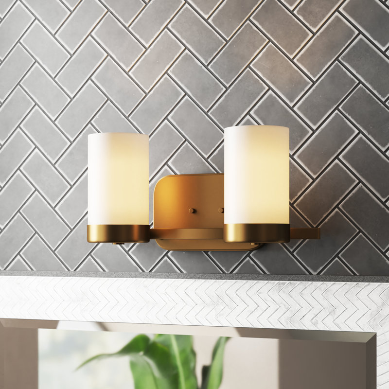 2 - Light Dimmable Vanity Light, Brushed Bronze