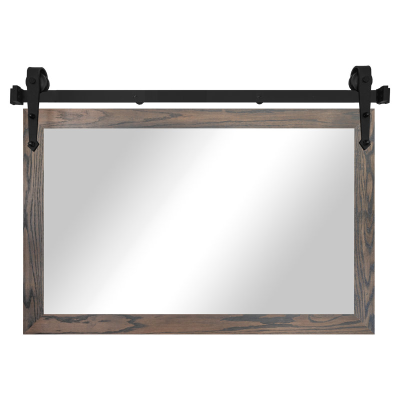 Miroir Manoil, 33 po x 38 po, Gris carbone