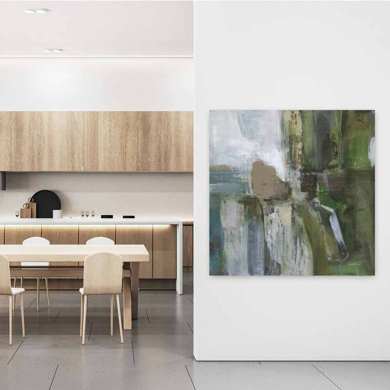 «Contemporary Forest Feel I» avec art bleu abstrait, H 48 po x l 48 po