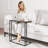 Industrial C-Shaped End Table With Metal Frame, Compact Coffee Table For Living Room, Bedroom, Office, And Small Spaces