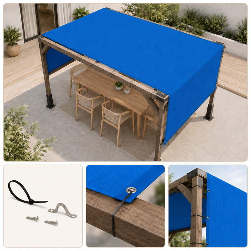 Auvent de remplacement pour abat-jour haute densité Colourtree Pergola, H 84 po x l 132 po x P 0,25 po, Blue