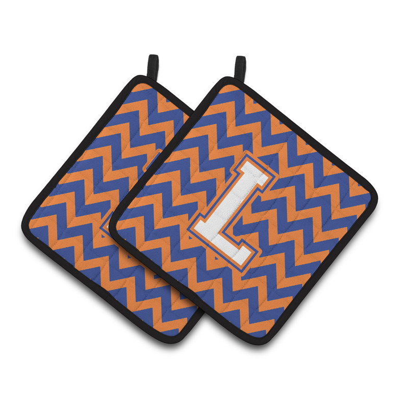 Poignée à chevrons, L, Bleu/orange