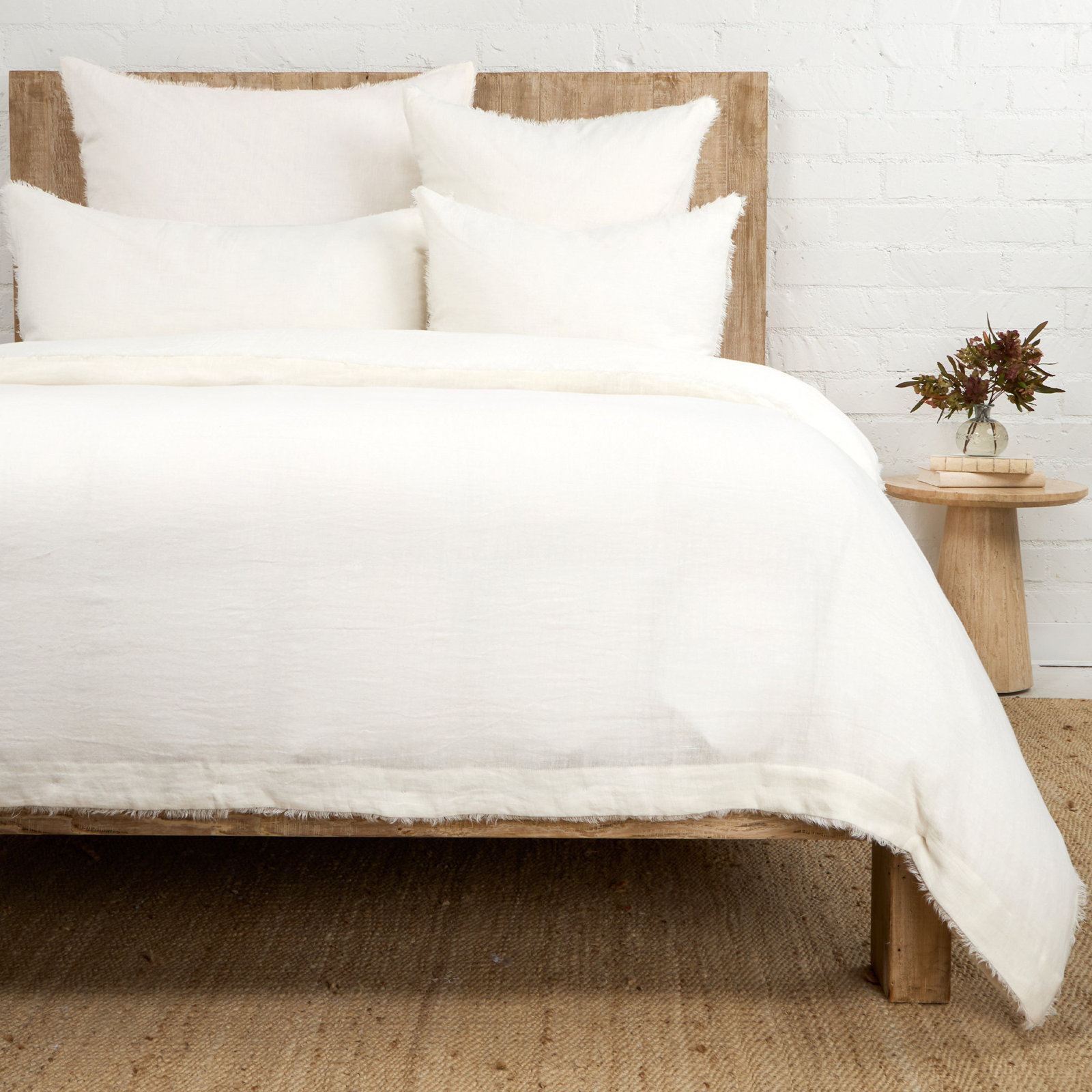 Hunter Linen Duvet Cover, Queen Duvet Cover, Cream