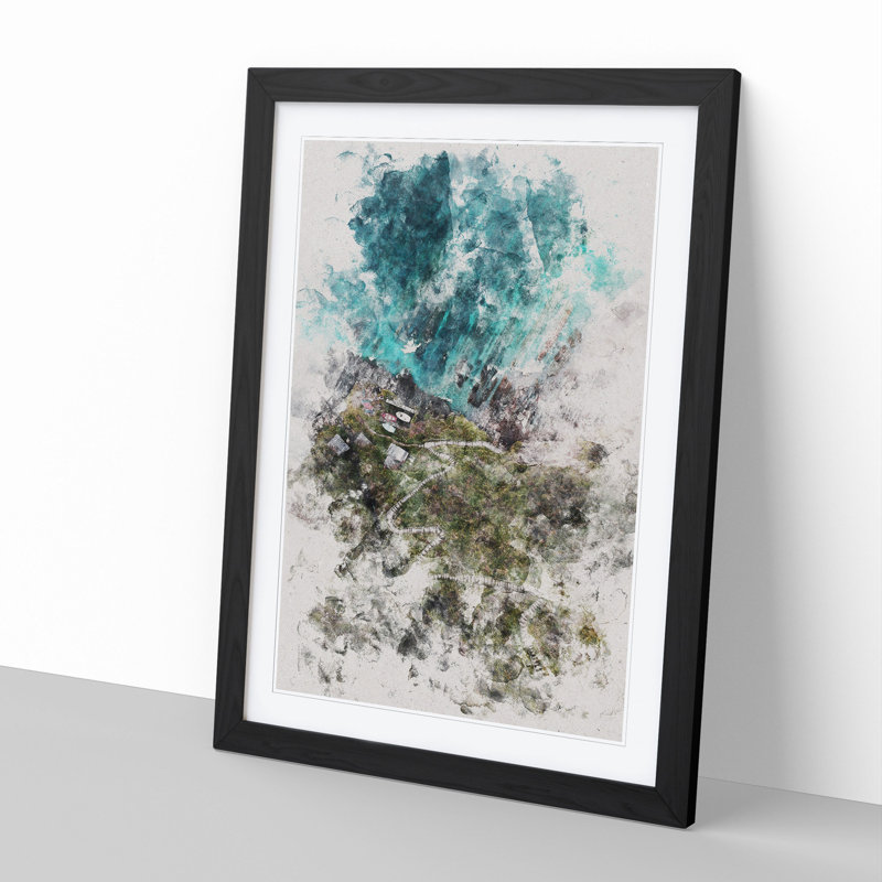 High Above Asturias in Spain - Picture Frame Graphic Art, Black Framed, 36cm H x 27cm W x 2cm D