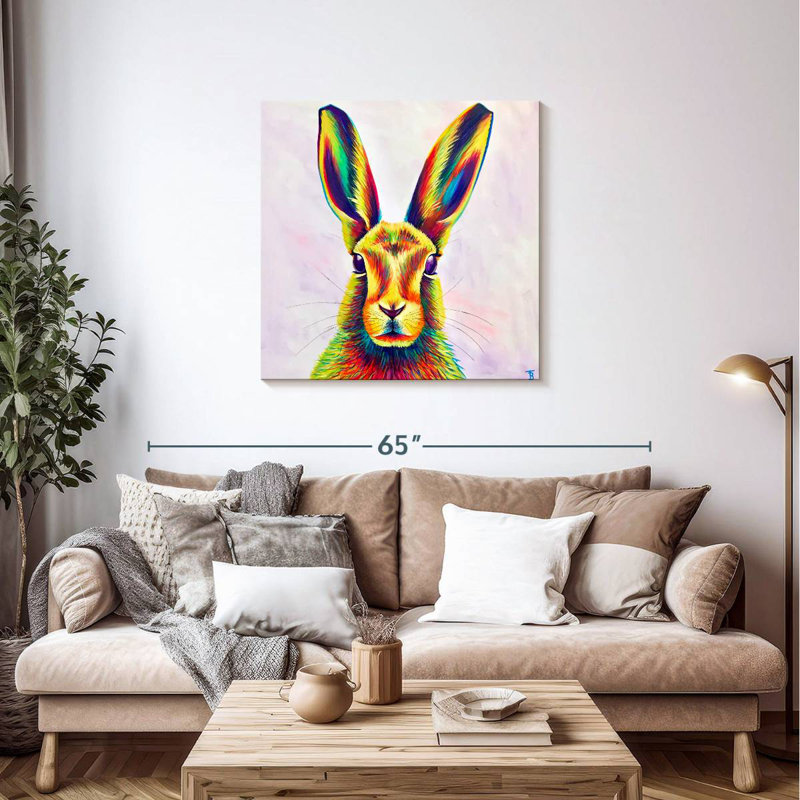 Crowle Rainbow Hare, 36" H x 36" W