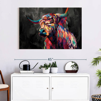 Vache abstraite sur toile