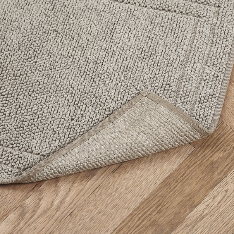  Luxe Looped Textured Cotton Bath Rug, Brown