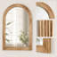Ensemble de 2 miroirs muraux arqués en bois beige 2 pièces 20 po x 30 po-1875819665